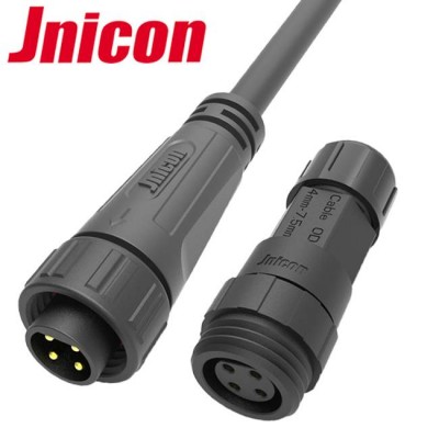 Jnicon Ip68 Waterproof Plastic Industrial 4 Pin Power Connector