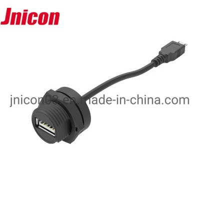 M19 IP68 Wire Waterproof USB Connector for 2.0 3.0